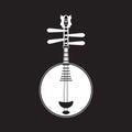 Vector white yueqin template, chinese string musical instrument.