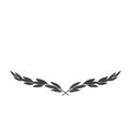 Vector wide laurel wreath icon isolated on white background