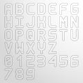 Vector wide outlined font