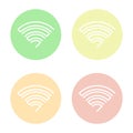 Vector Wifi Icon Circles Set In Multiple Color