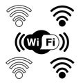 Vector wifi icon with various styles