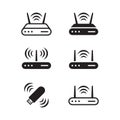 Vector wifi modem icons set