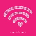 Vector wifi sketch icon for web and mobile. Hand drawn, Illustration EPS10