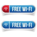 Vector wifi symbol, free wifi button set