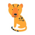 Vector wild african mammal animal cute leopard baby.