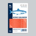Vector wild Alaskan king salmon packaging design