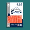 Vector wild Alaskan sockeye salmon packaging design