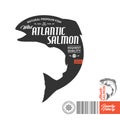 Vector wild atlantic salmon label Royalty Free Stock Photo