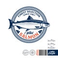 Vector wild salmon logo Royalty Free Stock Photo