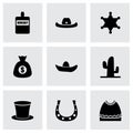 Vector wild west icon set