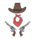 Vector Wild West Western Colored Elements Royalty Free Stock Photo