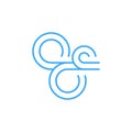 Vector Wind concept blue creative line icon or symbol