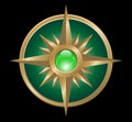 Vector wind rose (green gold)