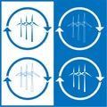 Vector wind turbine icons