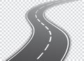 Vector winding road isolated on transparent background. Vector E