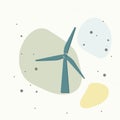 Vector windmill icon. Power generator on multicolored background