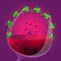 Vector wine background with round ornament