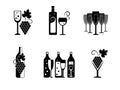 Vector wine bottels icons