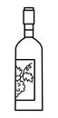 Vector wine bottle line icon.