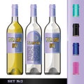 Vector wine bottles mockup with your label here