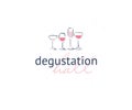 Vector wine degustation hall logo set hand drawn textured wine glasses elements design isolated on white textured background.