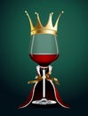 Vector of Wine glass in Princess Cloth Royalty Free Stock Photo