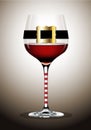 Vector of Wine glass with Santa belt