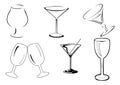 Vector wine glasses