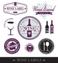 Vector wine items and labels