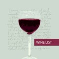 Vector wine list with wineglass and lorem ipsum Royalty Free Stock Photo