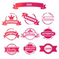 Vector wine stain circles and retro stamps and badges i Royalty Free Stock Photo