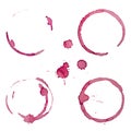 Vector Wine Stain Rings Set 1 Royalty Free Stock Photo