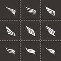 Vector wing icon set Royalty Free Stock Photo