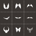 Vector wing icon set Royalty Free Stock Photo