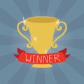 Vector winner cup flat icon