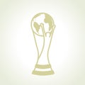 Vector winner trophy. World cup. Royalty Free Stock Photo