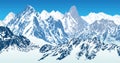 Vector winter alps mountains illustration