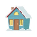 Vector winter country house. Isolated illustration. Royalty Free Stock Photo