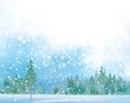 Vector winter forest background. Royalty Free Stock Photo