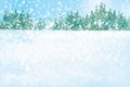 Vector winter forest background. Royalty Free Stock Photo
