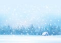 Vector winter forest background.