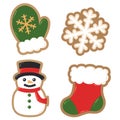 Vector Winter Holiday Decorated Cookies Christmas Illustrations