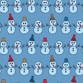 Vector winter horizontal pattern in blue, red, brown