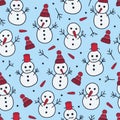 Vector winter pattern in blue and white