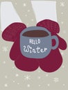 Winter Poster. Clothes postcard. Season lettering. Royalty Free Stock Photo