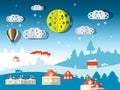 Vector Winter Scene. Royalty Free Stock Photo