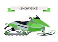 Vector winter snow motorcycle illustration