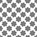 Vector Winter Snowflakes Seamless Pattern. Christmas hand drawn black snow print on white background. New year Royalty Free Stock Photo