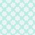 Vector Winter Snowflakes Seamless Pattern. Christmas hand drawn white snow print on blue background. New year pastel Royalty Free Stock Photo