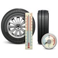 Vector Winter Tire and Thermometer